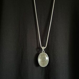 Silver Chain with Pendant.  36” chain